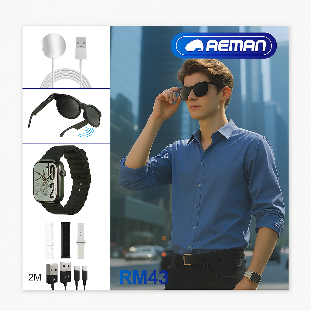 Buy RM43 6-in-1 Smart Combo Set Watch, Shades & Smart Accessories