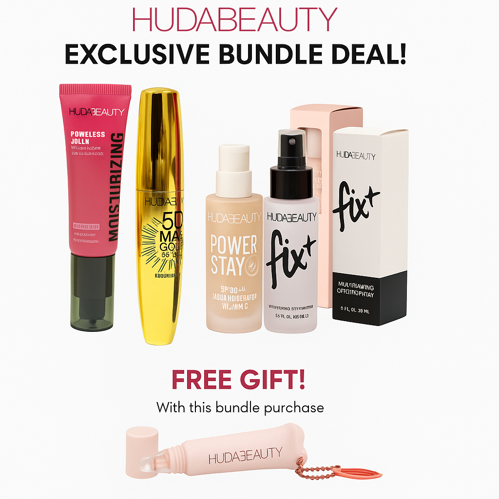 Buy HUDA BEAUTY Bundle Deal Free Lip Balm & Exclusive Makeup Set