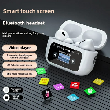 Wireless Bluetooth Earphones Touch Screen Case, HD Sound, Bass